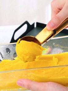 1 cái muỗng múc kem bằng thép không gỉ có cần gạt, dụng cụ tạo viên kem, muỗng múc dưa hấu, muỗng đào, muỗng tạo viên kem sorbet, dụng cụ làm món tráng miệng, muỗng dưa hấu, dao khắc trái cây, muỗng múc kem. - Xem 4