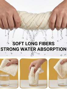 3/6/10/20 Paños de cocina altamente absorbentes y suaves, trapos de limpieza de microfibra reutilizables e impresos, adecuados para la cocina, el hogar, el coche, la cafetería y la limpieza del bar - Albaricoque - Ver 12