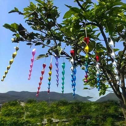 1 cái/5 cái/10 cái Gậy đuổi chim phản quang laser, Gậy đuổi chim phản quang xoay, Thanh phản quang kiểm soát và bảo vệ chim, Gậy đuổi chim tự xoay nhiều màu sắc, Thiết bị kiểm soát chim ngoài trời cho vườn, trang trại, Bảo vệ vườn và cây ăn quả khỏi bị chim phá hoại, Dây ruy băng đuổi chim bồ câu phản quang hai mặt ba chiều, Dùng để xua đuổi các loài chim như gà lôi, mòng biển, quạ, sáo đá, én, Vòng xoắn phản quang đuổi chim, Thiết bị đuổi chim phản quang treo, Dùng để xua đuổi chim bồ câu, ngỗng khỏi nhà, vườn, hồ bơi.