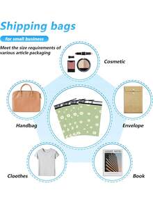 大号绿色雏菊印花邮寄袋，印有“谢谢”字样，防水自封聚乙烯邮寄袋，防撕裂邮寄信封，适用于服装，耐用包装袋，适合小型企业、婚礼礼物、派对礼品袋填充物、母亲节礼物。 - A - 查看 4