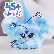 Furby Furblets Bub- 迷你朋友，45 种以上音效和音乐，只会说 Furbish 语，电子毛绒玩具，粉色和白色，返校礼物，适合 6 岁及以上儿童 - 彩色 - 查看 3