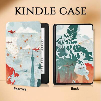 Kindle Reader Protective Case, Holiday Travel Airplane Pattern, Double-Sided Printing, Compatible With Kindle Paperwhite 5th/6th/7th, Paperwhite 10th/11th/12th, Kindle (Colorsoft)/10th/11th/12th And Other Popular Models, Kindle Cover/Kindle Accessories