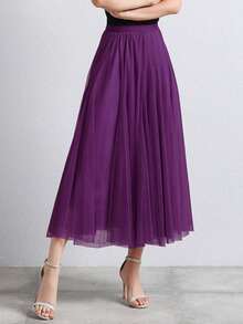 1pc Satin Maxi Dress, Suitable For Ball, Halloween, Cosplay And Party, Available In White, Pink, Burgundy, Light Pink And Bright Pink - Multicolor - View 20