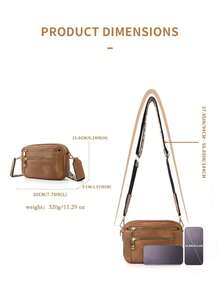 Bohemian Crossbody Purse For Women, Small Boho Style Crossbody Bags  Vegan PU Leather With Adjustable Shoulder Strap, Women's Shoulder Bag, Handbag, Vintage Design, Lightweight & Spacious, Perfect For Daily Use - Xám - Xem 5