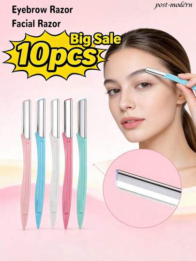 1/5/10 件装眉刀套装 眉刀套装 面部剃刀 去角质工具 眉毛修剪器 女士面部剃刀 面部去角质剃刀 面部毛发修剪器 眉形修剪器 便携式眉刀 锋利眉刀 无痛眉毛修剪器 专业眉刀 化妆工具