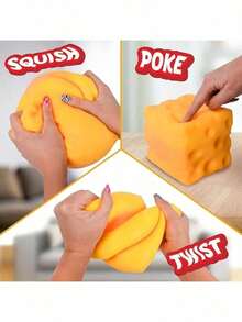 3块装挤压奶酪 - 超大柔软可捏奶酪块 | 恶搞礼物，成人新奇玩具 | 4.25英寸巨型减压球 | 成人感官解压玩具 - 阳光娱乐 - 起司 - 查看 9