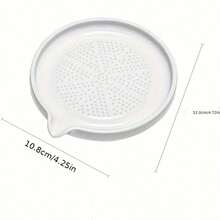 1个带刷子的陶瓷食物研磨器，多功能土豆捣碎器，手动姜蒜胡萝卜研磨器厨房工具 - 白色 - 查看 10