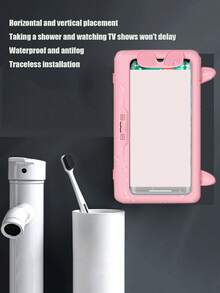 1 cái giá đỡ điện thoại xoay chống nước, chống sương mù dùng trong phòng tắm/nhà bếp, không cần khoan, lý tưởng để sử dụng khi tắm và xem video. - Nhiều màu - Xem 2