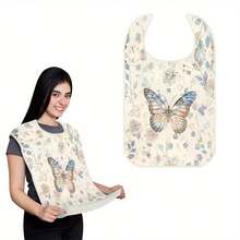 1 babero con patrón de mariposa simple y creativo, delantal de adulto elegante estampado, protección impermeable y contra salpicaduras de aceite, lavable, duradero, delantal reutilizable de alta calidad, 75 * 45 cm - A - Ver 2