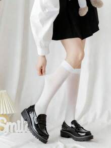 1双女士时尚过膝袜 - 白色 - 查看 1