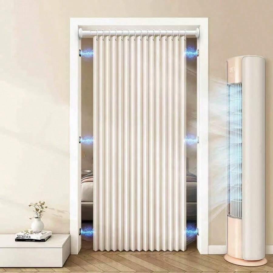 Magnetic Folding Accordion Curtain, Room Divider Curtain Suitable For Bedroom, Living Room - 1PC - View 1