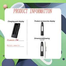 AXH 电动鼻毛修剪器，耳部、面部及眉毛清洁修整器，男女通用家用鼻毛去除工具套装 - 黑色 - 查看 2