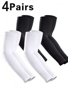 4-Pack Unisex Cooling Arm Sleeves, Sports Compression Sleeves, Suitable For Various Holidays Such As Thanksgiving, Mother's Day, Valentine's Day, And Everyday Gift Giving - A - 查看 4