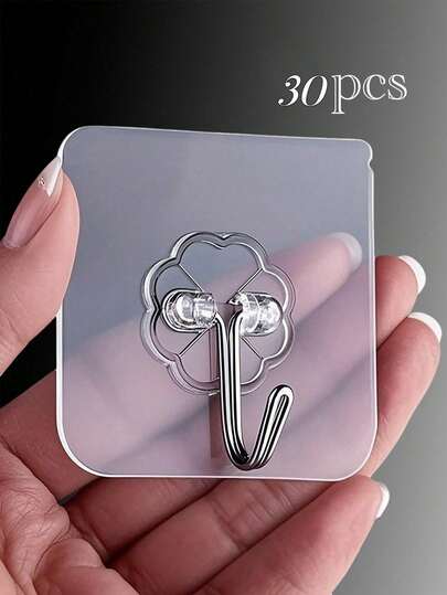 30 móc treo trong suốt, dày dặn, không cần khoan, không gây hư hại, keo dính chắc chắn, có thể tháo rời, chống thấm nước và chống gỉ, thích hợp để treo quần áo, mũ, bát đĩa, giày dép, phụ kiện, dụng cụ nhà bếp, túi xách, phù hợp cho nhà bếp, phòng tắm, phòng khách, phòng ngủ, giá treo đa năng, thích hợp cho nhà cửa, tường, cửa, tủ.