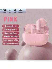 Auriculares inalámbricos Bluetooth verdaderos con cancelación de ruido mini y cómodos, con alta calidad de sonido, Bluetooth 5.3 - Ver 5