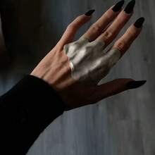 Niche-Designed Irregular Pleated Joint Ring, Minimalist Cold-Style High-End Finger Ring, Unique And Exquisite - 金色 - 查看 4