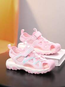 青少年运动凉鞋，女士防撞闭趾沙滩鞋 - 粉色 - 查看 5