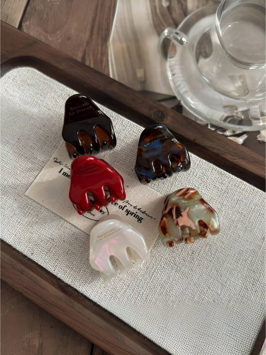 Korean Delicate Acetate Small Hair Clip, New Bangs Clip, Side Clip, Versatile Hair Accessory Summer Beach Claw Clips Vacay Hair Claws,Holiday,Travel - Multicolor - View 1