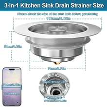 Upgraded 3-In-1 Kitchen Sink Drain Strainer (With Cleaning Brush) - Stainless Steel Sink Stopper, Anti-Clogging Sink Food Collector Basket, Quick Drainage Deodorizing Sink Plug, Fits 3 1/2" Drain Hole (Silver - 1 Piece) - A - View 12