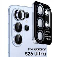 1 set folie protectoră pentru obiectivul camerei pentru Samsung Galaxy S26 Ultra/S26 Plus/S26, include protector de ecran din sticlă securizată cu inel metalic independent, anti-zgârieturi, cu instrument de poziționare - Violet intens - Vizualizare 10