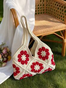 新款极简单肩草编包，时尚百搭 - 白色 - 查看 6