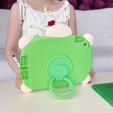 1pc Cute Turtle 360 Rotating Holder Suitable Compatible With Ipad 9.7 Protective Case, 7/8/9 Tablet Shell, 2022 Apple Air 5/4/3 9th Gen 10.2, Silicone Full Coverage Pro 11 2025 New Air Model - Green - View 9