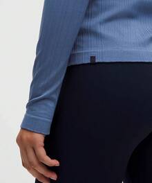 Lululemon Rest Less Variegated Ribbed Pullover Women's Clothes Long Sleeve Shirts - Rib Brilliant Blue - View 5
