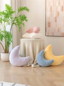 Soft Plush Crescent Moon Shaped Decorative Throw Pillow, Suitable For Bed And Sofa. Fluffy Moon Cushion, Rug, Sofa, Bedroom, Living Room Decor Pillow - A Perfect Gift For Family And Friends. - Yellow - View 5