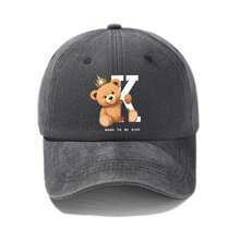 1顶女士棒球帽，可爱泰迪熊皇冠印花，饰有“BORN TO BE KING”字样，后部可调节搭扣，轻便舒适，是夏季海滩装扮的完美之选。 - KXiongYinhuaBCap - 查看 20