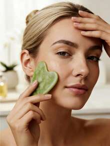 Bảng Guasha hình trái tim làm từ ngọc bích tự nhiên, dụng cụ massage mặt dành cho chăm sóc da phụ nữ. - Nhiều màu - Xem 1