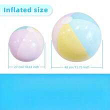 15.75 Inch Inflatable Macaron Color Beach Ball, Made Of PVC, Outdoor Game Toy Ball, Party Decoration, Suitable For Birthday Party Atmosphere Decoration, Can Be Used As Gift And Photo Prop (Random Color Air Pump Included) - Multicolor - View 8