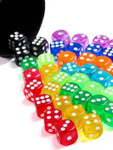 3 Boxes/27pcs Multi-Color Dice Set - Various Transparent Storage Boxes, 9pcs Per Box, Suitable For Math Games, Gamers And Educational Activities, Portable And Easy To Organize, Transparent Box Body, Multi-Colors, 1 Box/3 Boxes - A - View 9