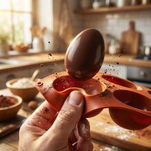 1pc Easter Egg Silicone Mold, 5 Cavity Egg Shaped Chocolate, Cake, Muffin, Mousse Baking Tool - View 7