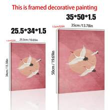 1 Piece Pink Crane Art Poster (Framed/Unframed), Boho Style Birds And Flowers, Abstract Canvas Painting, Wall Art Decor, Ideal Gift For Dorm, Apartment, Living Room, Office, Bedroom And Home Decoration - Multicolor - View 4