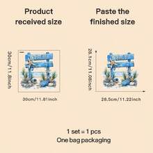夏季海滩标志墙贴和窗贴，自粘式，适用于客厅、卧室、学校、办公室和浴室。 - A - 查看 3