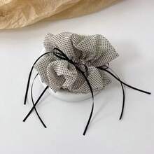 1pc Korean Style Fine Polka Dot Sheer Scrunchie, Minimalist Elegant Hair Accessory For Women, New Arrival,Summer,Holiday,Travel - Multicolor - View 5