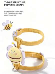 Bee & Cat 牵引绳，防逃脱户外遛狗胸背带，可调节 H 型猫牵引绳 - 彩色 - 查看 2