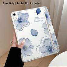 冰蓝色五瓣花图案亚克力水晶平板电脑保护套带支架，兼容三星 A9/A9+/S9/S9FE/A11/A11+/S11/S10 FE/S10 FE+/S10 Lite、A16 2025、Air 11/13、M3 2025、Mini 7 A17、Pro 2024、Air 11/13、M2 2024、Pro 11/13、M4 2024、Pro 12.9、7/8/9 代、10.2、10 代、10.9、Air 4/5/6/7/8、10.9、Pro 11、4/5/6 代、Mini 6、SE 11、荣耀、Matepad SE 11。 - 彩色 - 查看 4