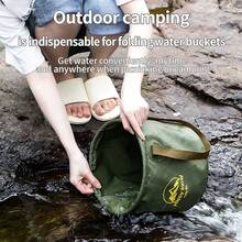1pc Foldable Water Bucket, Outdoor Collapsible Bucket, Leak-Proof Container, Suitable For Camping, Hiking, BBQ, Washing Vegetables, Outdoor Cooking - Multicolor - View 3