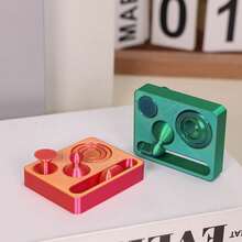 一套2个3D打印4合1指尖减压玩具，无限推拉玩具，魔方益智玩具，多功能减压垫 - 彩色 - 查看 8