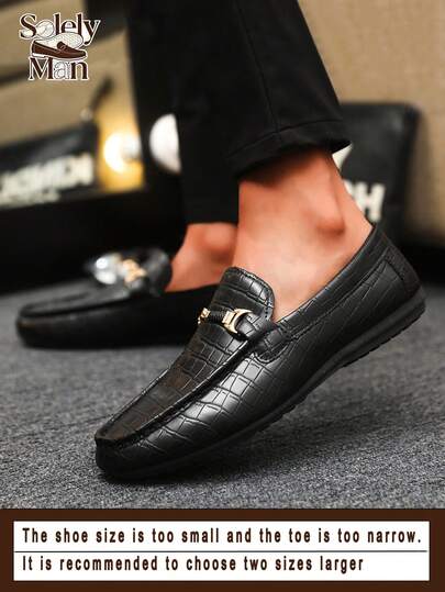Men's Loafers, Moccasins, Casual Slip-On Boat Shoes, Slouchy Shoes, Leather Shoes, Soft Bottom Canvas Deck Shoes, Flat Shoes, Black Formal Shoes (Run Small And Narrow, Please Order One Size Up)
