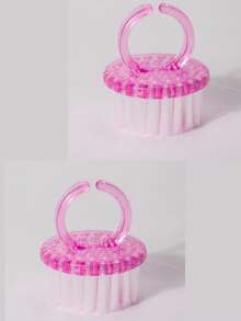 带柄指甲刷，多功能透明塑料指甲清洁抛光器，亮片圆头指甲刷，柔软短柄指甲刷 - 彩色 - 查看 12