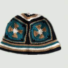 Women's Handmade Crochet Hollow Out Fisherman Hat Colorful Cute Color Block Korean Fashion Bucket Hat - 5 - 查看 10