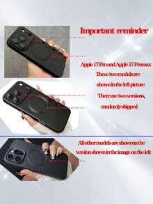 1个黑色时尚磁吸磨砂软手机壳，兼容 17/17e、Apple Air 16/15/14 Plus/13/12/11 Pro Max，玻璃镜片，支持无线充电保护套 - 黑色 - 查看 6