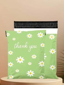 大号绿色雏菊印花邮寄袋，印有“谢谢”字样，防水自封聚乙烯邮寄袋，防撕裂邮寄信封，适用于服装，耐用包装袋，适合小型企业、婚礼礼物、派对礼品袋填充物、母亲节礼物。 - A - 查看 7