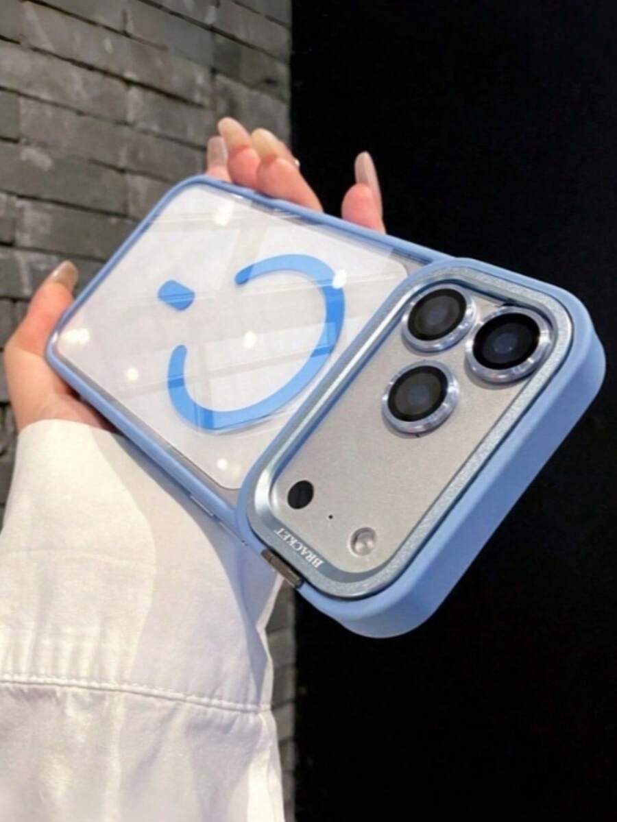 1个透明手机壳，兼容 17、16、15、14、13、12、11、16 Pro Max、16 Plus、15 Pro、17 Pro Max、14 Plus，支持MagSafe磁吸功能，带金属支架和镜头 - 淺藍色 - 查看 1
