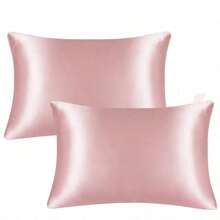 2pcs Silky Soft Breathable Satin Pillowcases, Ideal Gift For Parents And Friends To Use In Air-Conditioned Rooms In Summer, Silk Pillowcases - Burgundy - View 15
