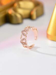1 chiếc nhẫn đá Zirconia hình trái tim, nhẫn đính hôn hình trái tim thời trang và sáng tạo, thích hợp làm quà tặng trong tiệc cưới. - Trái tim - Xem 14