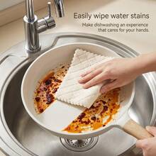 3/6/10/20 Paños de cocina altamente absorbentes y suaves, trapos de limpieza de microfibra reutilizables e impresos, adecuados para la cocina, el hogar, el coche, la cafetería y la limpieza del bar - Albaricoque - Ver 4