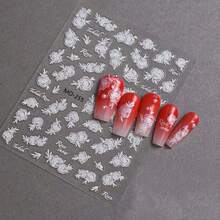 Pegatinas de uñas con rosas, pegatinas de arte de uñas con flores para presionar en las uñas, pegatinas de colores para uñas de primavera, pegatinas de arte de uñas y herramientas de diseño de pegatinas - Multicolor - Ver 5